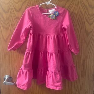 Hanna Andersson Girls Pink Tiered Dress – Size 110 (5)